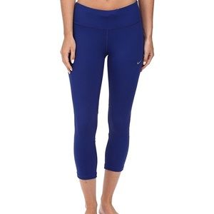 Nike Blue Cropped Running Leggings Dri-Fit